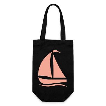 Silhouette de voilier minimaliste Mer du Nord - Sac à bouteille - noir - Devant