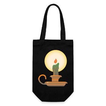 Candlestick | candlestick public Domain graphic - Gift Bag for Bottles - black - Front