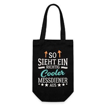 So sieht ein cooler Messdiener aus Ministrant - Geschenkbeutel für Flaschen - Schwarz - Vorne