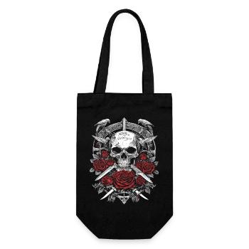 Skull Skull Pink Gothic Rock Metal - Gift Bag for Bottles - black - Front