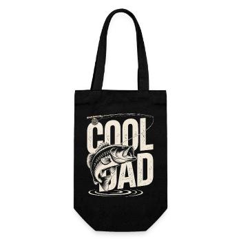 Cooler Papa Angeln - Geschenkbeutel für Flaschen - Schwarz - Vorne