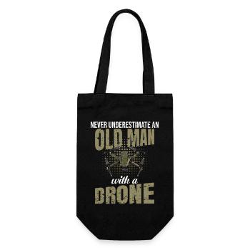 Old Man with a Drone Drone Saying - Gift Bag for Bottles - black - Front