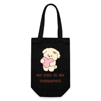 My dog is my therapist Design Hundeliebhaber - Gift Bag for Bottles - black - Front