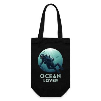 Diver Ocean Lover Underwater for Diving Friends - Gift Bag for Bottles - black - Front