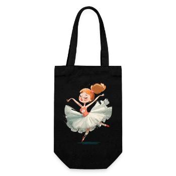 Ballerina Tanz in Pastellrosa - Geschenkbeutel für Flaschen - Schwarz - Vorne