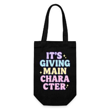 Main-Character-Vibes - Geschenkbeutel für Flaschen - Schwarz - Vorne