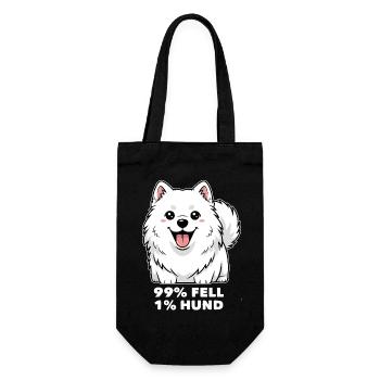 Samojede 99% Fell 1% Hund Lustiger Spruch - Geschenkbeutel für Flaschen - Schwarz - Vorne