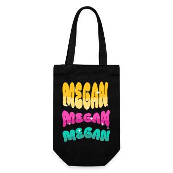 Megan Namensdruck Neonfarben - Geschenkbeutel für Flaschen - Schwarz - Vorne
