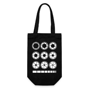 Aperture Exposure Time – Photography & Camera - Gift Bag for Bottles - black - Front
