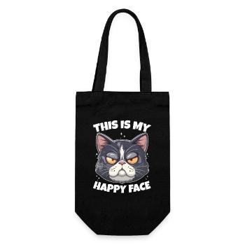 C’est mon chat au visage heureux - Sac à bouteille - noir - Devant