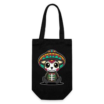 Chien dia de muertos tête de mort mexicaine kawaii - Sac à bouteille - noir - Devant