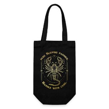 Skorpion Leidenschaft Sternzeichen Geschenk Astrologie Kunst - Geschenkbeutel für Flaschen - Schwarz - Vorne