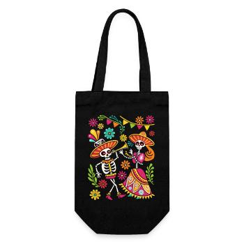 Tête de Mort Mexicaine Sugar Skull Dia de Muertos - Sac à bouteille - noir - Devant