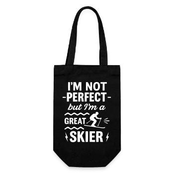 Super Skifahrer Winter Berg - Geschenkbeutel für Flaschen - Schwarz - Vorne