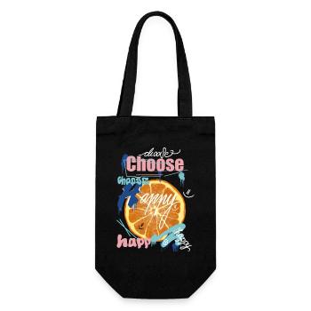 Orange Joy Collage - Gift Bag for Bottles - black - Front