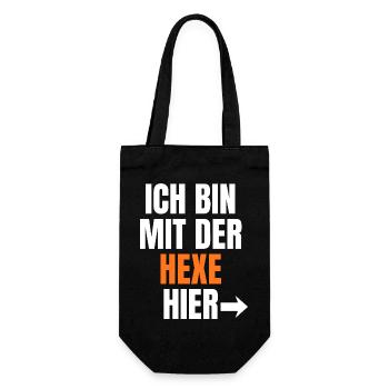 Ich bin bei der Hexe hier - Geschenkbeutel für Flaschen - Schwarz - Vorne
