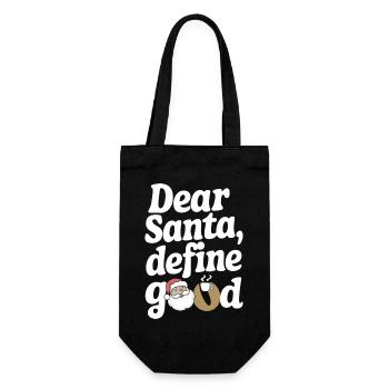 Dear Santa Define Good - Gift Bag for Bottles - black - Front