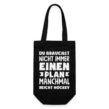 Lustiges Hockey Hockeyspieler Geschenk - Geschenkbeutel für Flaschen - Schwarz - Vorne