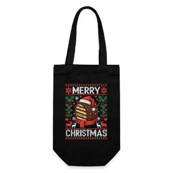 Cold Dog Christmas Funny Ugly Christmas - Gift Bag for Bottles - black - Front