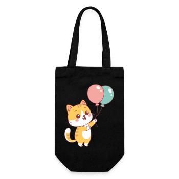 Cat Balloon Pastel Joy - Gift Bag for Bottles - black - Front