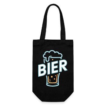 Bier - Cool Beer Logo - Geschenkbeutel für Flaschen - Schwarz - Vorne