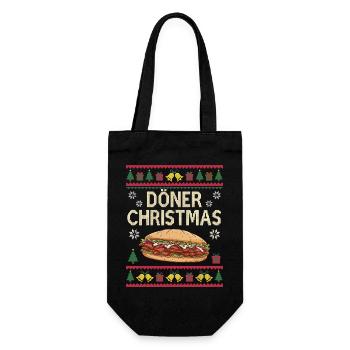 Ugly Christmas Doner Kebab Christmas Gift - Gift Bag for Bottles - black - Front