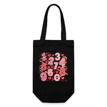 Number Day Hearts Art - Gift Bag for Bottles - black - Front