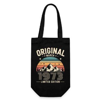 Vintage Né(e) en mars 1973 Original depuis 53 ans - Sac à bouteille - noir - Devant