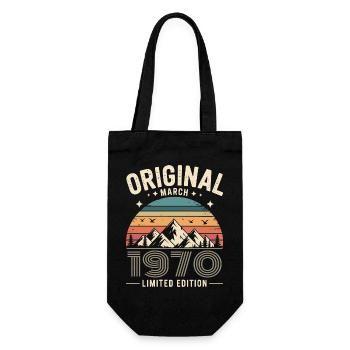 Vintage Né(e) en Mars 1970 Original depuis 56 ans - Sac à bouteille - noir - Devant