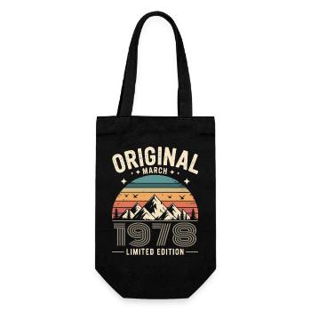 Vintage Né(e) en mars 1978 Original depuis 48 ans - Sac à bouteille - noir - Devant