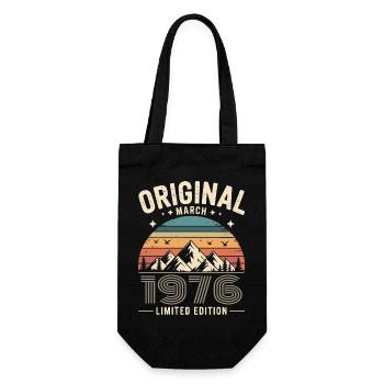 Vintage Né(e) en mars 1976 Original depuis 50 ans - Sac à bouteille - noir - Devant