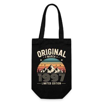 Vintage Born in March 1997 Original 29 years ago - Gift Bag for Bottles - black - Front