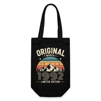 Vintage Né(e) en mars 1992 Original depuis 34 ans - Sac à bouteille - noir - Devant
