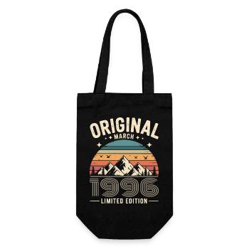 Vintage Né(e) en mars 1996 Original depuis 30 ans - Sac à bouteille - noir - Devant
