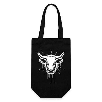 Stier Kopf Bulle Graffiti Vektor - Geschenkbeutel für Flaschen - Schwarz - Vorne