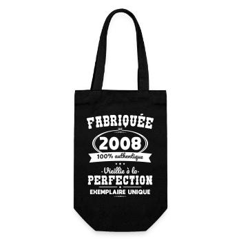 Made in 2008 – Aged to perfection - Gift Bag for Bottles - black - Front