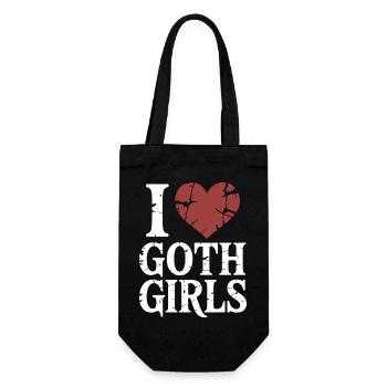 Ich liebe Goth Girls - Geschenkbeutel für Flaschen - Schwarz - Vorne