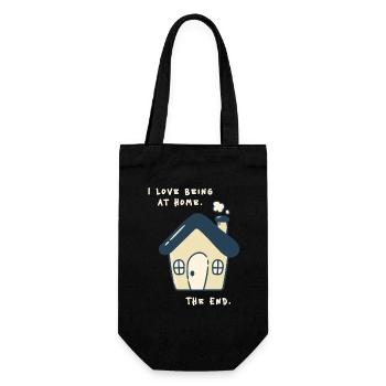 I love being at home – Funny Anti Social Saying - Gift Bag for Bottles - black - Front