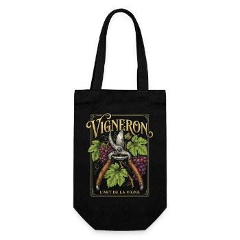 Winemaker Passion Viticulture Wine - Gift Bag for Bottles - black - Front
