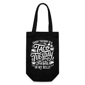 Taco Tuesday Fiesta Typography - Gift Bag for Bottles - black - Front