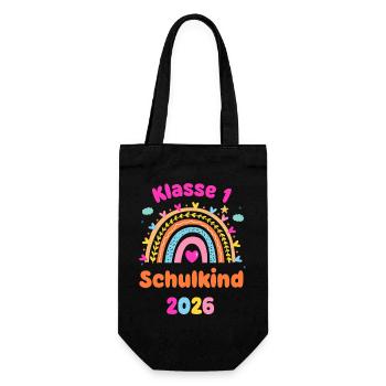 Grade 1 School Child 2026 Rainbow School Enrollment - Gift Bag for Bottles - black - Front