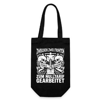 Between two fronts: taxes, inflation, screwing - Gift Bag for Bottles - black - Front