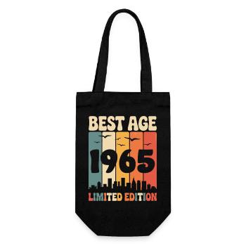 1965 Retro Geburtstag 1965 Vintage 1965 - Geschenkbeutel für Flaschen - Schwarz - Vorne