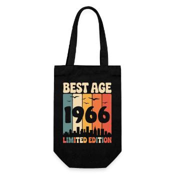 1966 Retro Birthday 1966 Vintage 1966 - Gift Bag for Bottles - black - Front