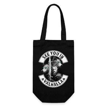 See you in Valhalla - Geschenkbeutel für Flaschen - Schwarz - Vorne