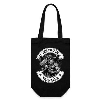 See you in Valhalla - Geschenkbeutel für Flaschen - Schwarz - Vorne