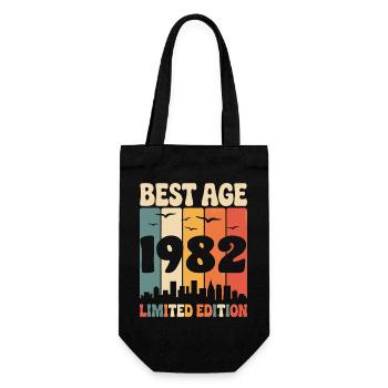 1982 Retro Birthday 1982 Vintage 1982 - Gift Bag for Bottles - black - Front
