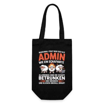 Admin Schafhirte Chaos Cartoon - Geschenkbeutel für Flaschen - Schwarz - Vorne