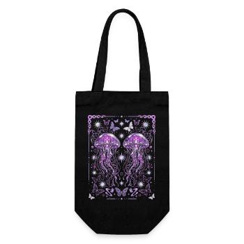 Y2K Jellyfish Aesthetic Ocean Graphic - Gift Bag for Bottles - black - Front