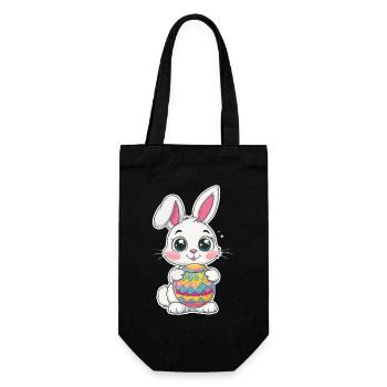 Lapin mignon lapin de Pâques mignon lapin de Pâques - Sac à bouteille - noir - Devant